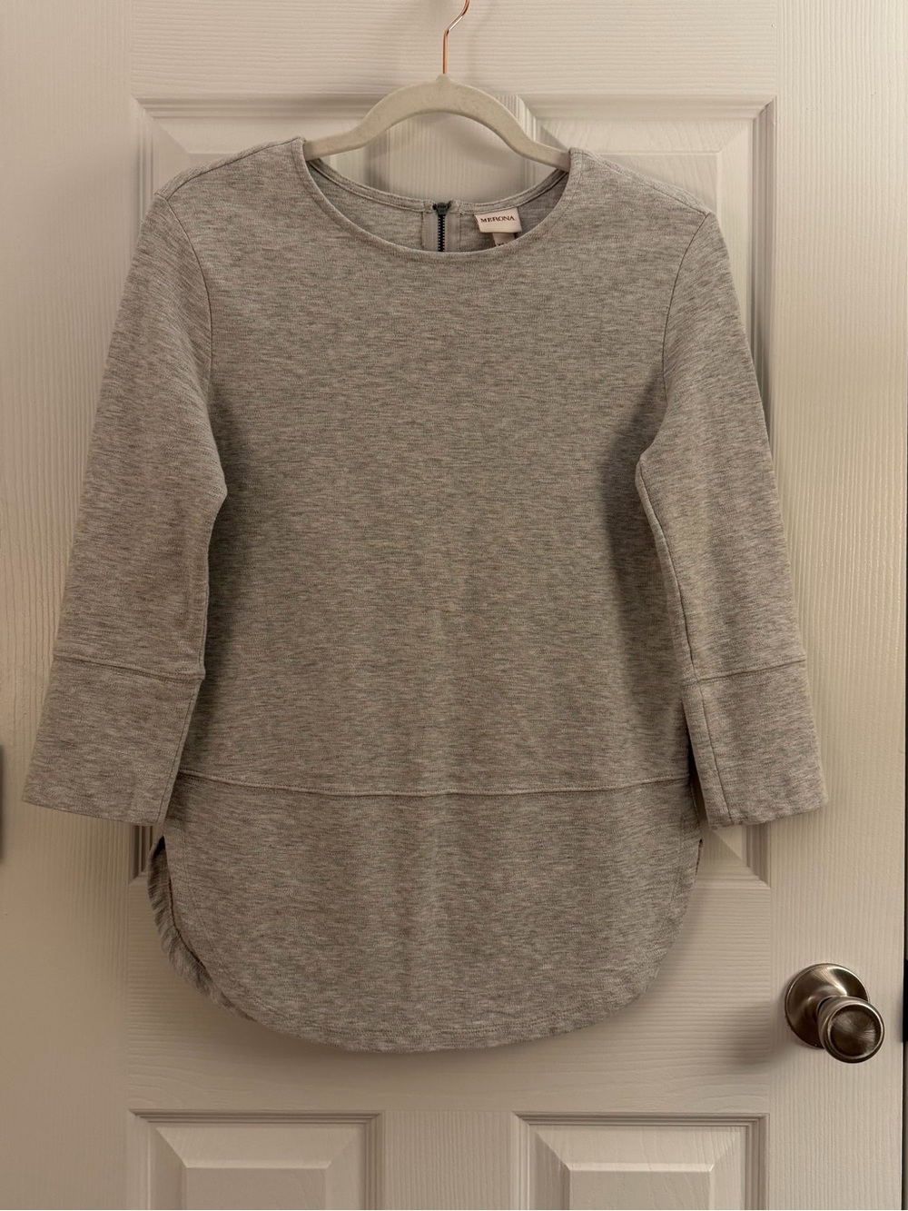 Merona Heather Gray High Low Hem Pullover Sweater XS